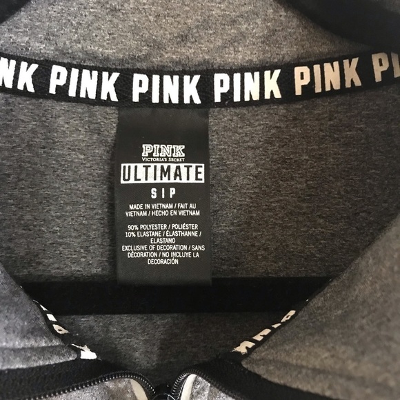 FINAL SALE Victoria's Secret Pink Heather Grey 3/4 zip Pullover Size Sm… - Picture 6 of 6